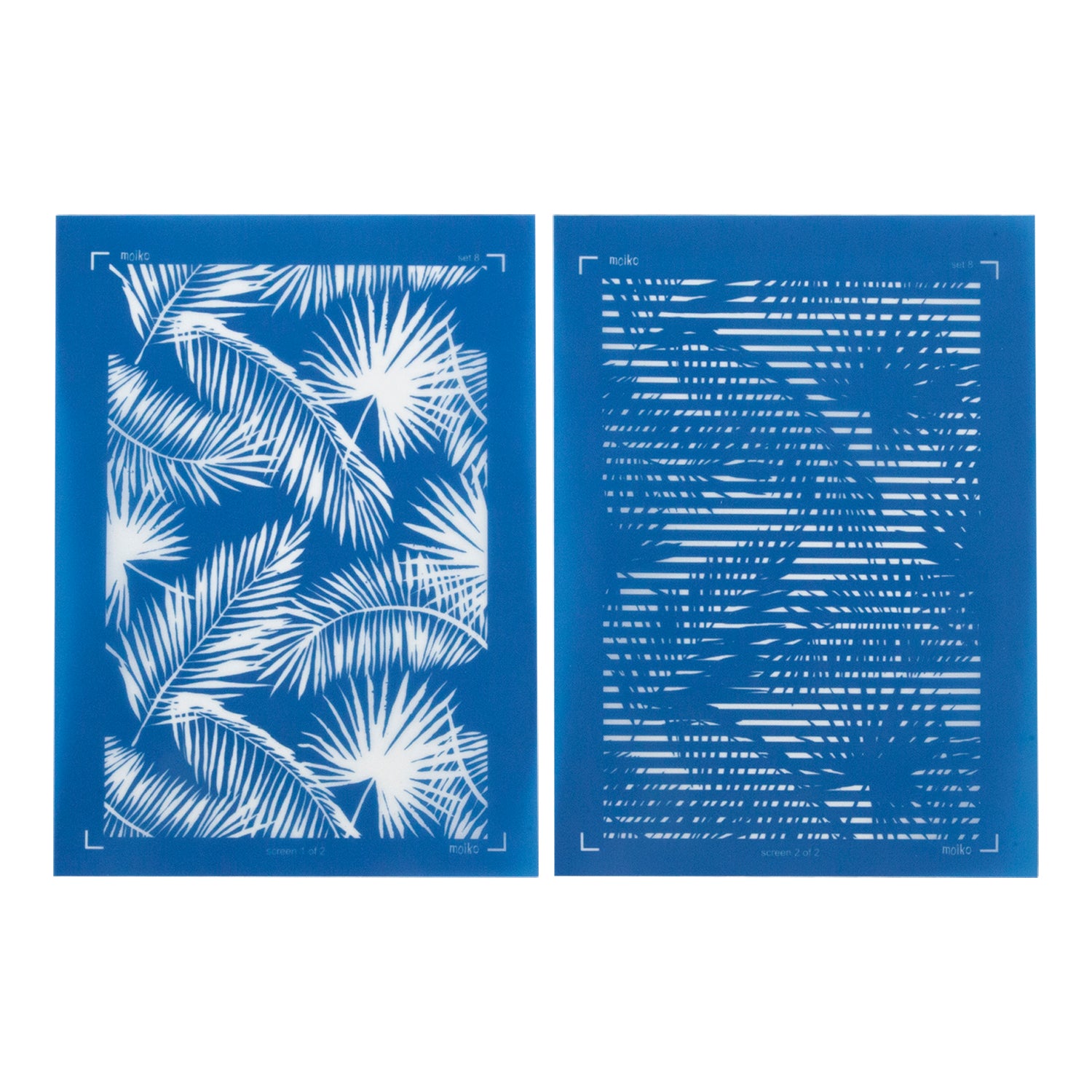 blue Moiko Silk Screen - Style Set 8 2 Pieces 