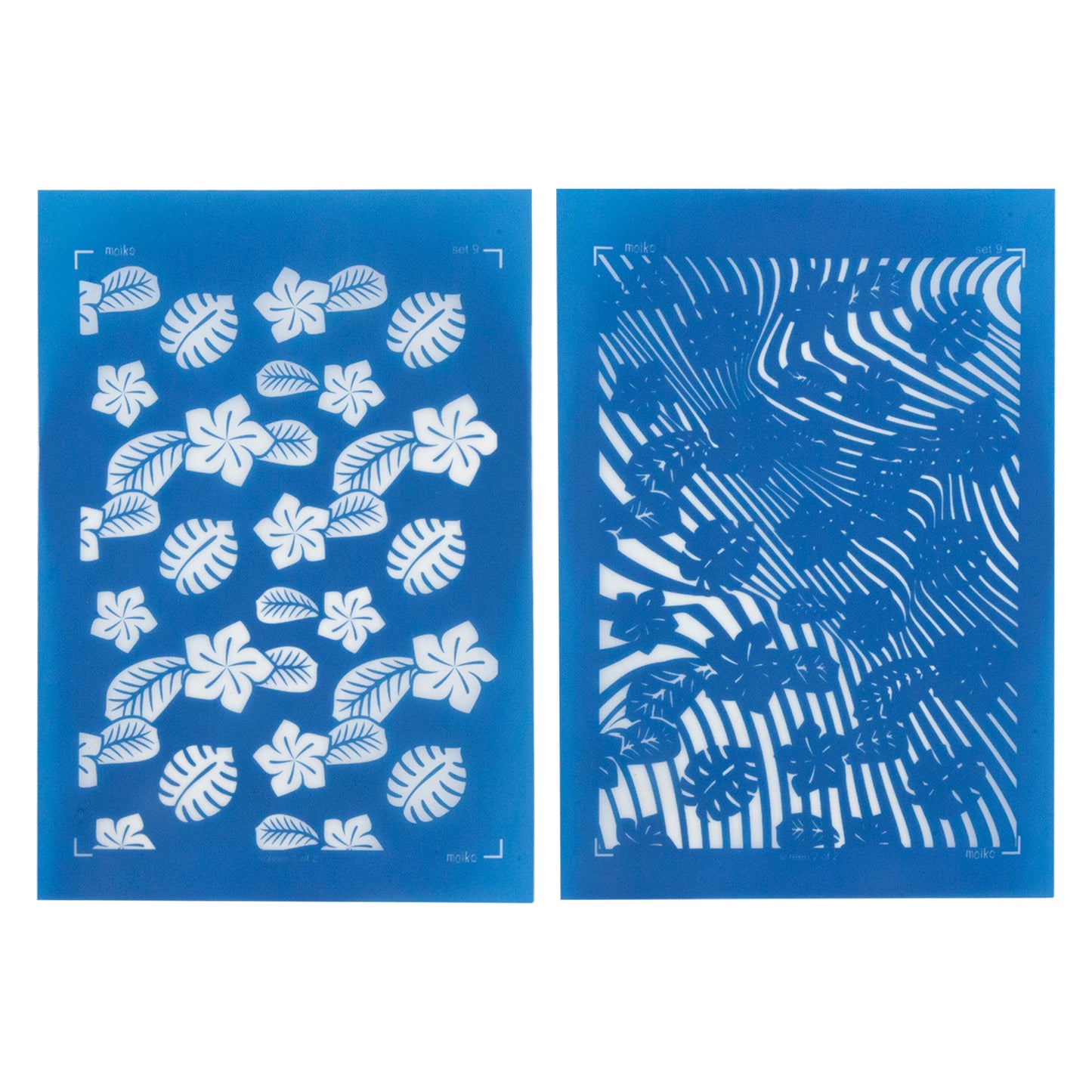 blue Moiko Silk Screen - Style Set 9 2 pieces