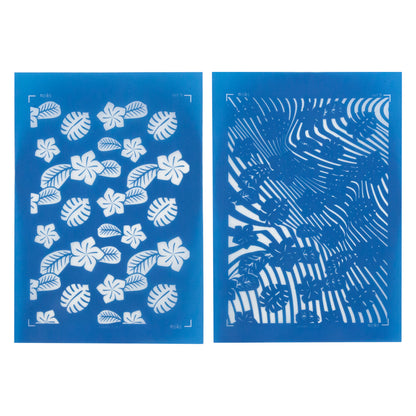 blue Moiko Silk Screen - Style Set 9 2 pieces