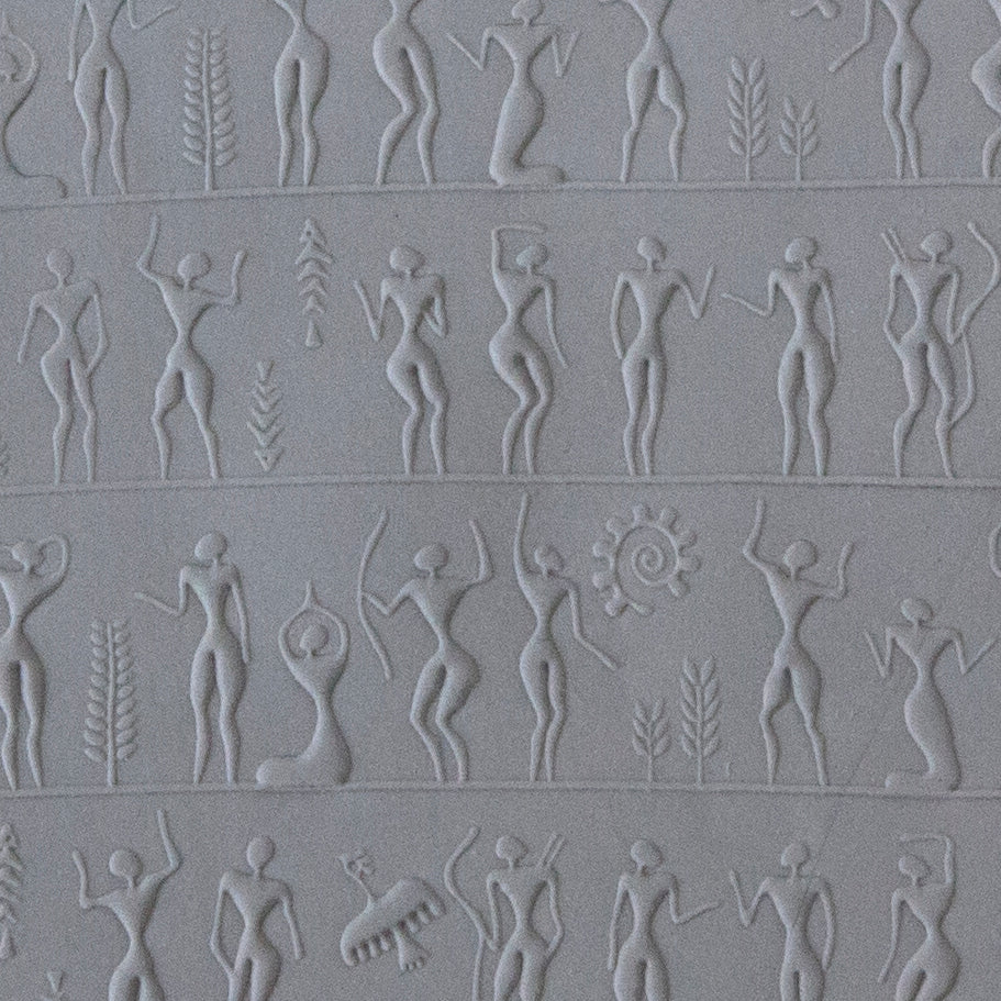 Rollable Texture Tile - Ancient People Fineline sample in gray clay