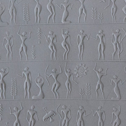 Rollable Texture Tile - Ancient People Fineline sample in gray clay