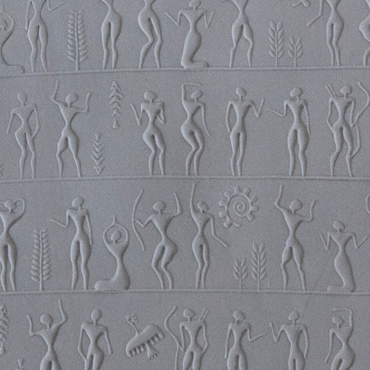 Rollable Texture Tile - Ancient People Fineline sample in gray clay