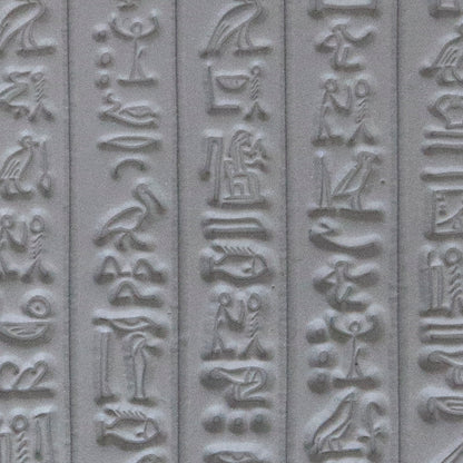 Rollable Texture Tile - Hieroglyphics sample in gray clay