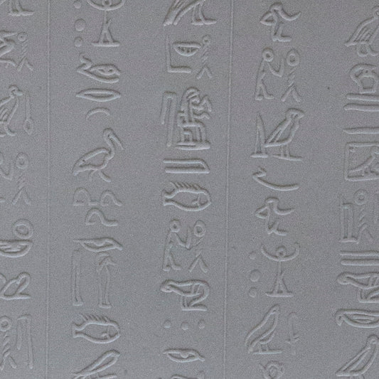 Rollable Texture Tile - Hieroglyphics Fineline sample in gray clay
