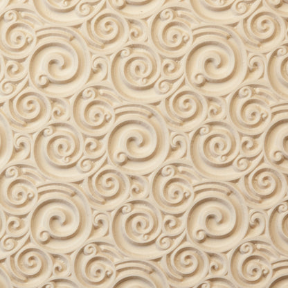 beige Rollable Texture Tile - Curly Spirals
