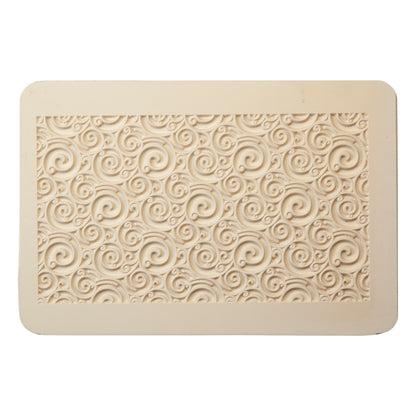 beige Rollable Texture Tile - Curly Spirals