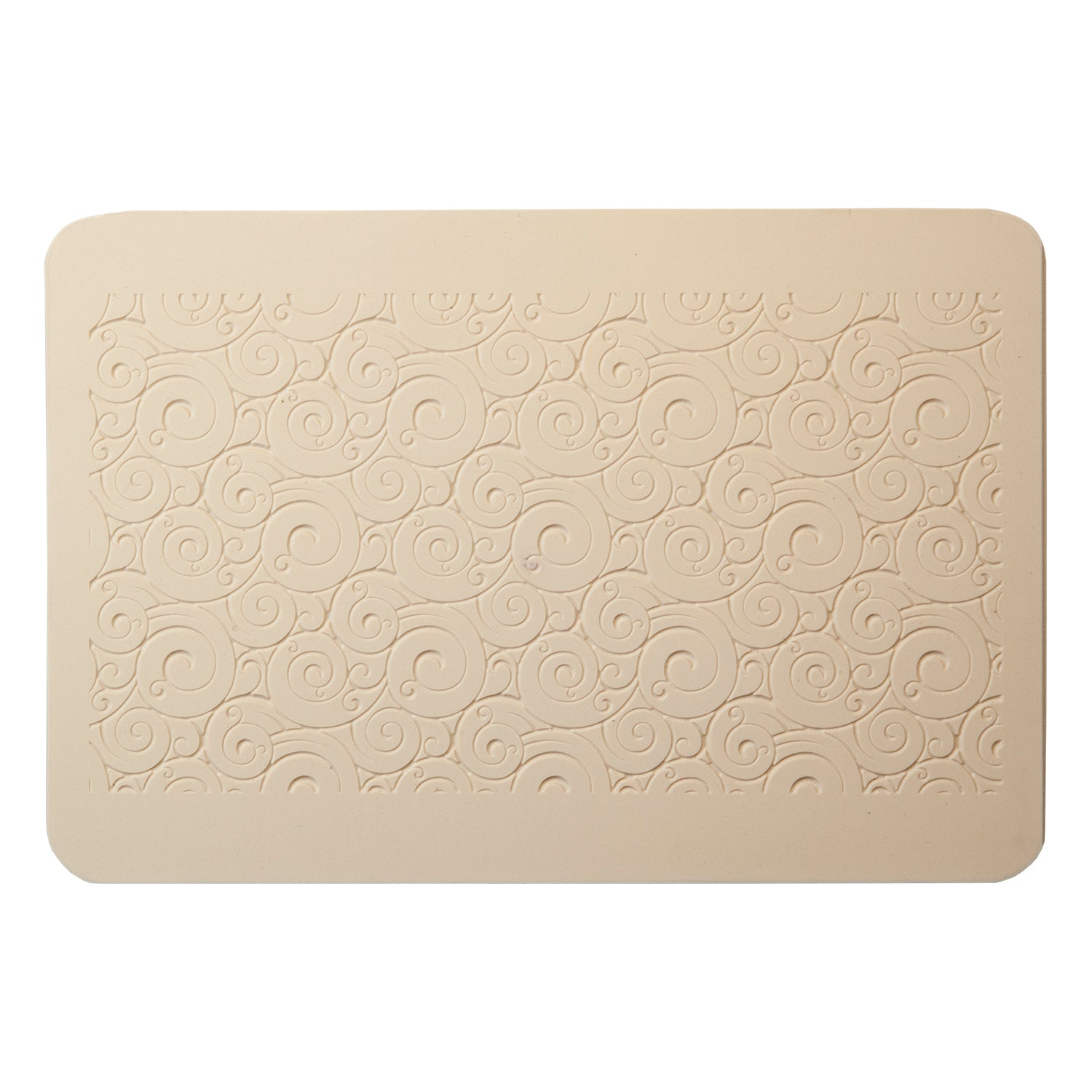 beige Rollable Texture Tile - Curly Spirals Fineline