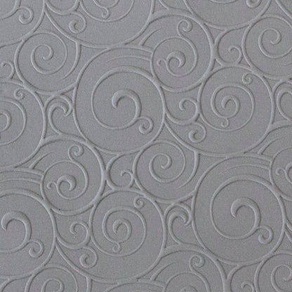 Rollable Texture Tile - Curly Spirals Fineline sample in gray clay