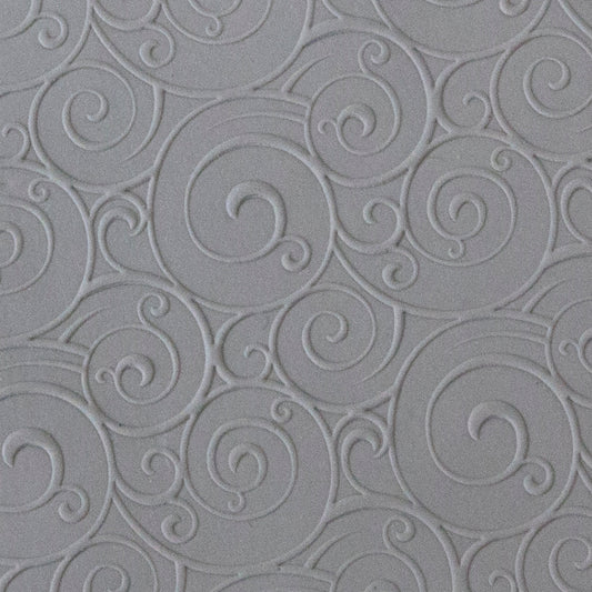 Rollable Texture Tile - Curly Spirals Fineline sample in gray clay