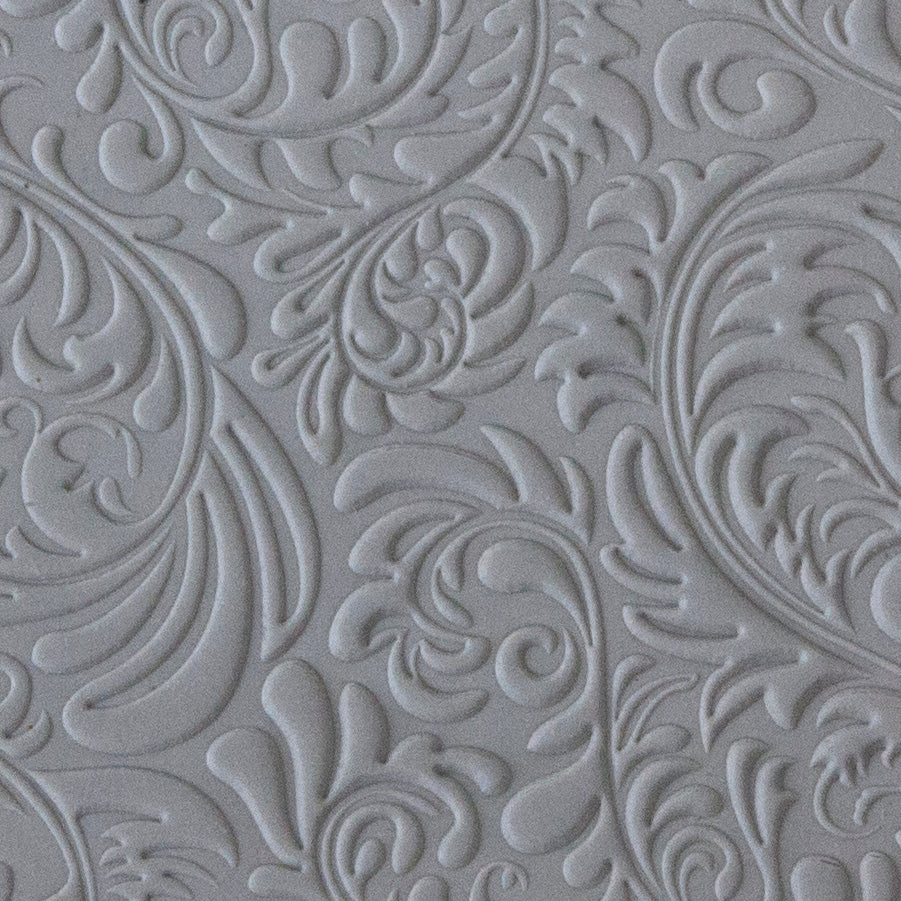 Rollable Texture Tile - Acanthas Embossed sample in gray clay
