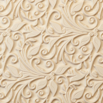 beige Rollable Texture Tile - Leaves and Tendrils
