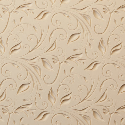 beige Rollable Texture Tile - Leaves and Tendrils Fineline