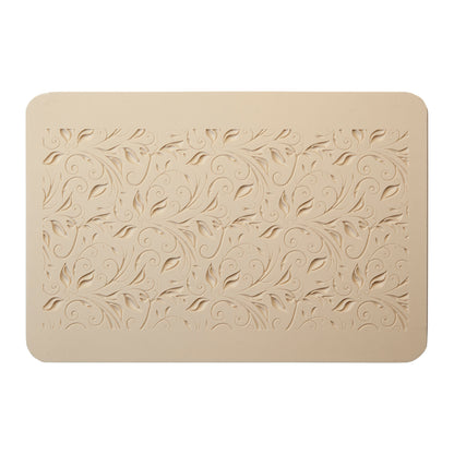 beige Rollable Texture Tile - Leaves and Tendrils Fineline