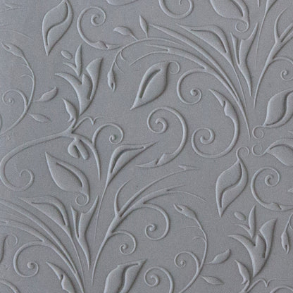 Rollable Texture Tile - Leaves and Tendrils Fineline sample in gray clay