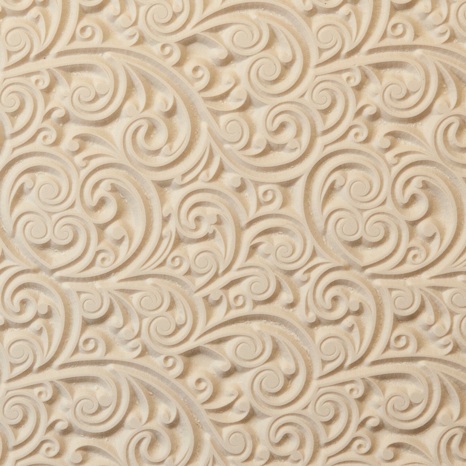 beige Rollable Texture Tile - Curly Vines