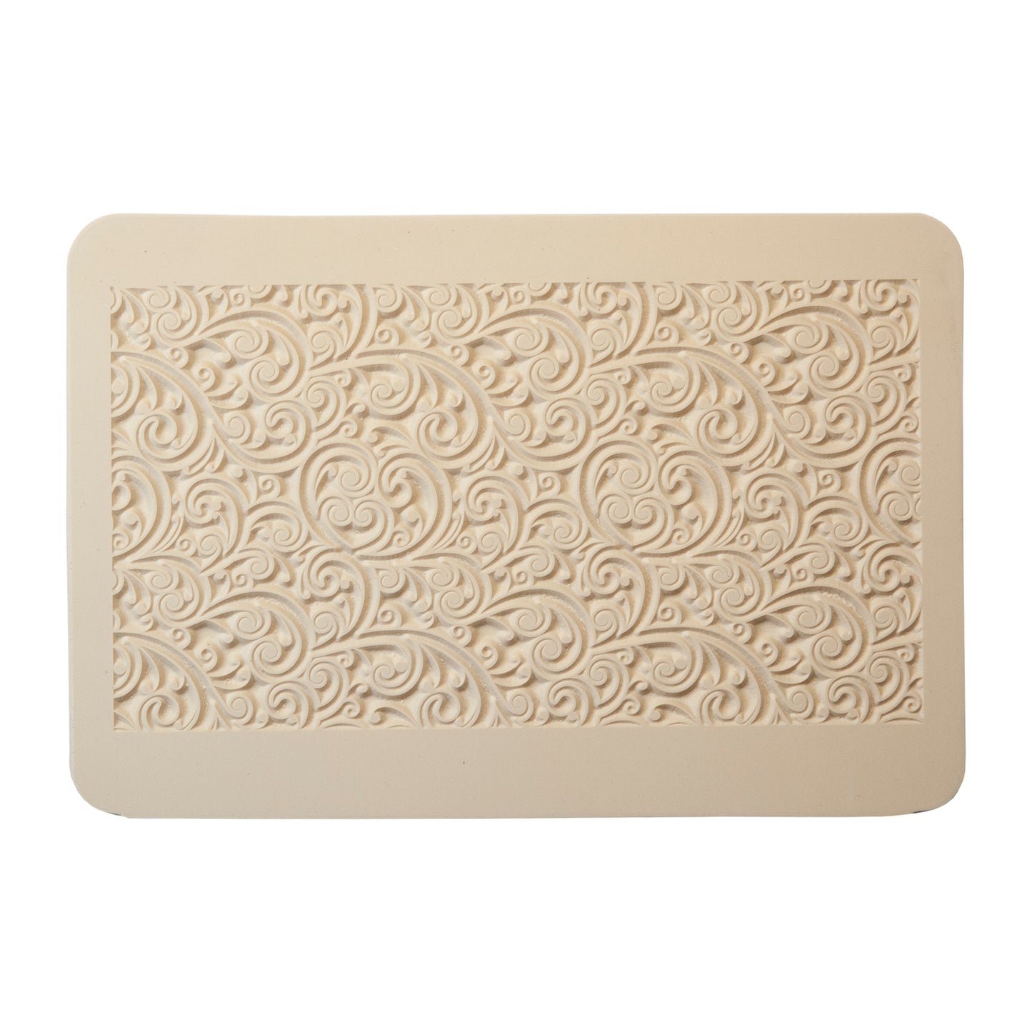 beige Rollable Texture Tile - Curly Vines
