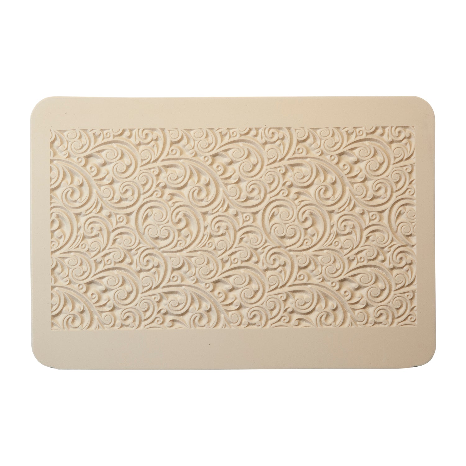 beige Rollable Texture Tile - Curly Vines
