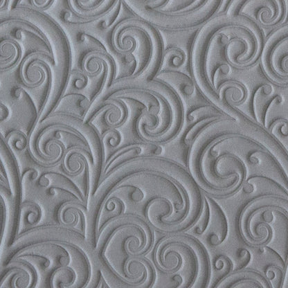 Rollable Texture Tile - Curly Vines sample in gray clay