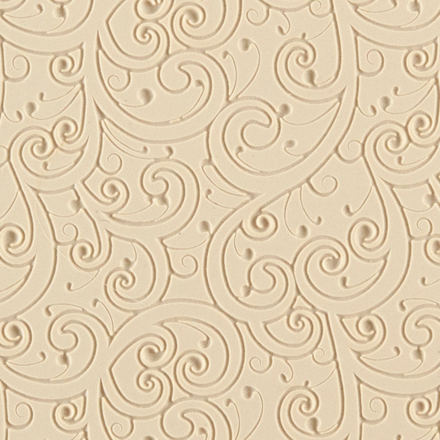 beige Rollable Texture Tile - Curly Vines Fineline