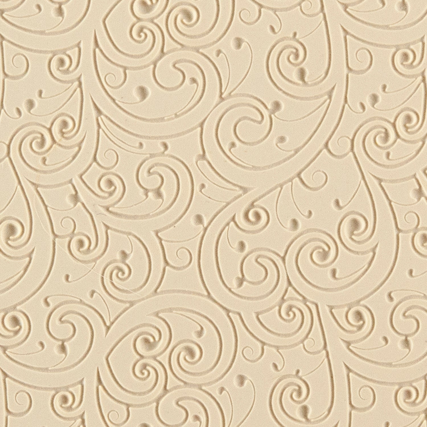 beige Rollable Texture Tile - Curly Vines Fineline