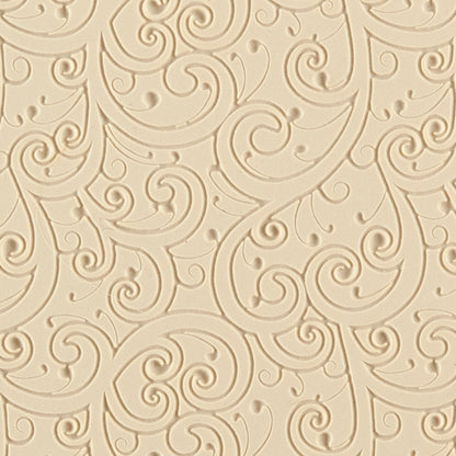 beige Rollable Texture Tile - Curly Vines Fineline