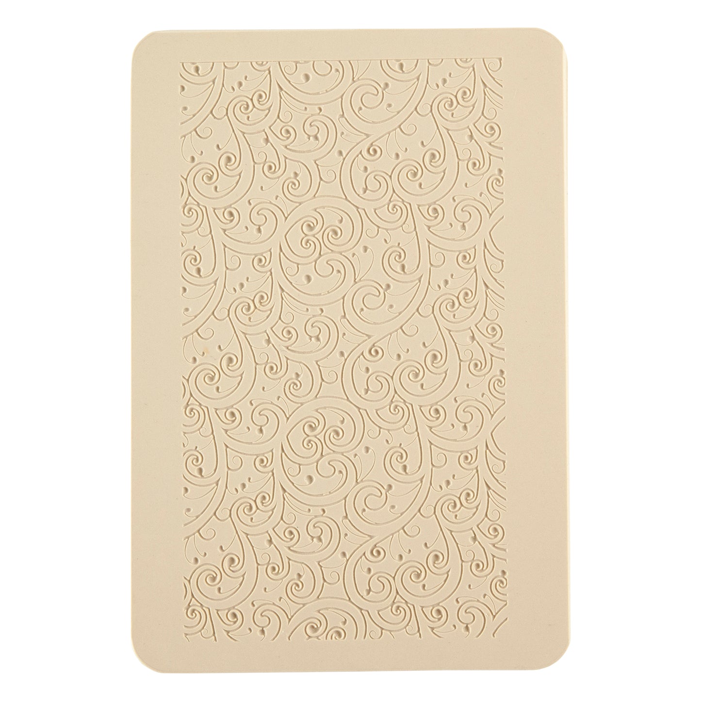 beige Rollable Texture Tile - Curly Vines Fineline