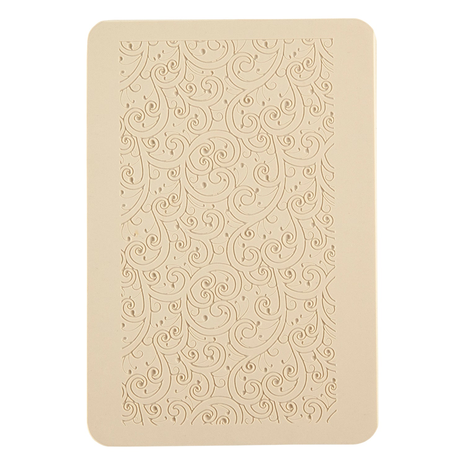 beige Rollable Texture Tile - Curly Vines Fineline