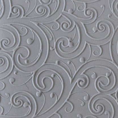 Rollable Texture Tile - Curly Vines Fineline sample in gray clay