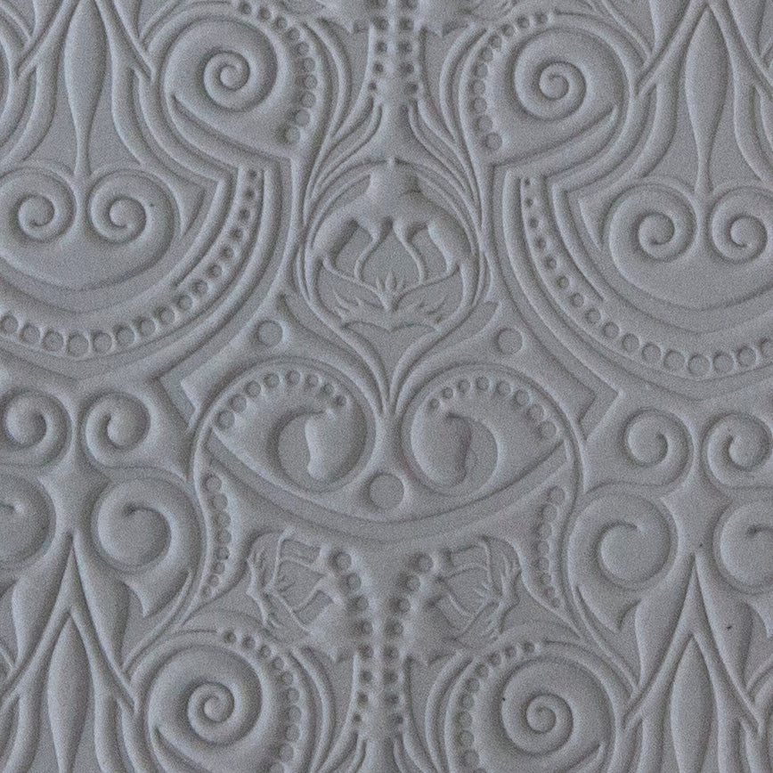 Rollable Texture Tile - Nouveau Bouquet sample in gray clay
