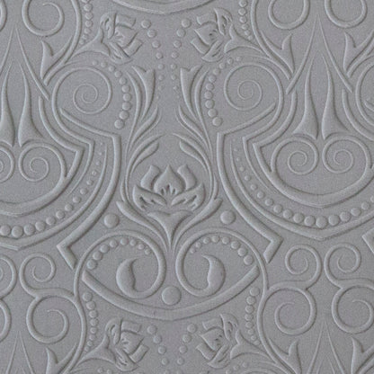 Rollable Texture Tile - Nouveau Boquet Embossed sample in gray clay