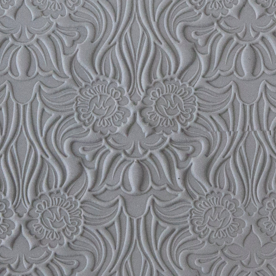 Rollable Texture Tile - Nouveau Lalique sample in gray clay