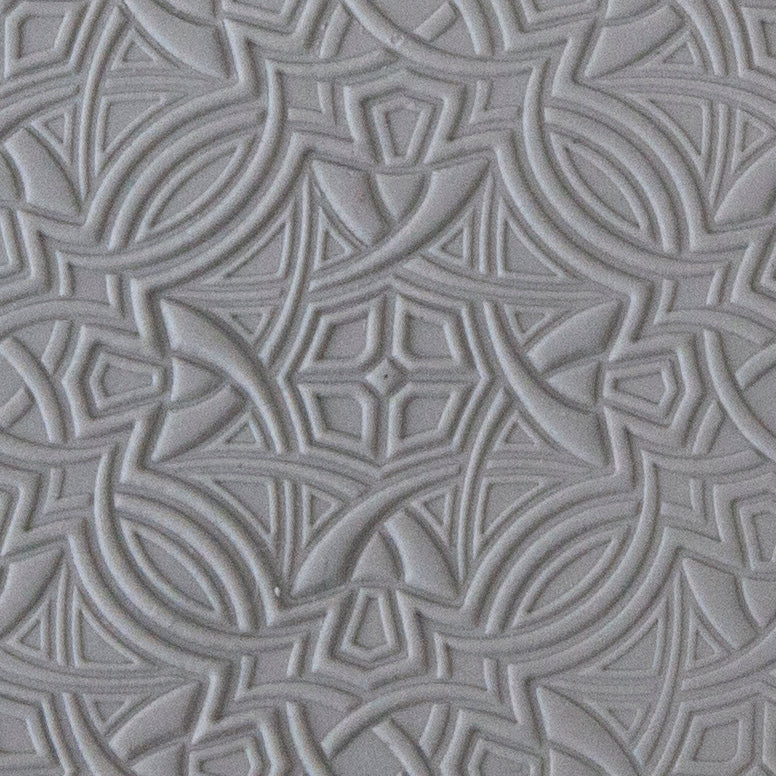 Rollable Texture Tile - Nouveau Transition Embossed sample in gray clay