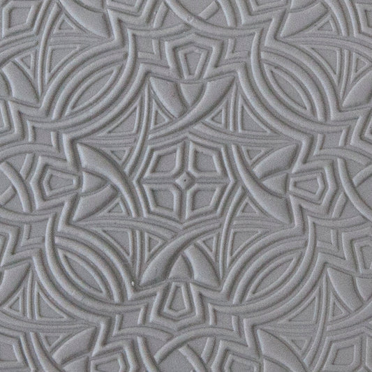 Rollable Texture Tile - Nouveau Transition Embossed sample in gray clay