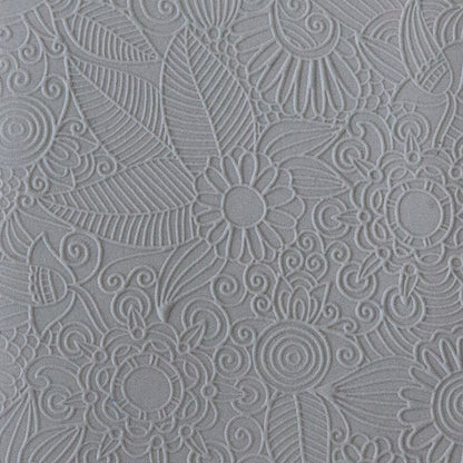 Rollable Texture Tile - Flower Party Fineline sample in gray clay