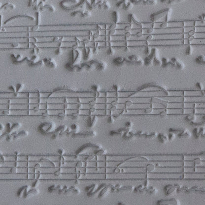 Rollable Texture Tile - Sheet Music sample in gray clay