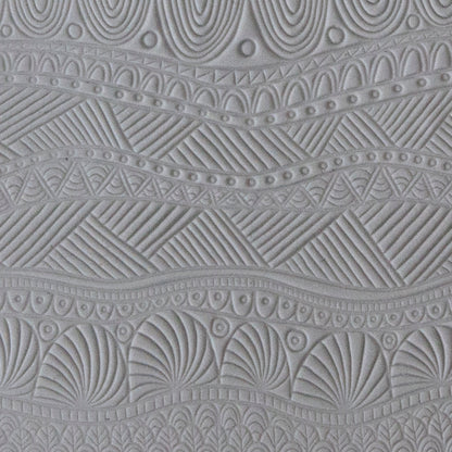 Rollable Texture Tile - Borders & Silhouettes sample in gray clay
