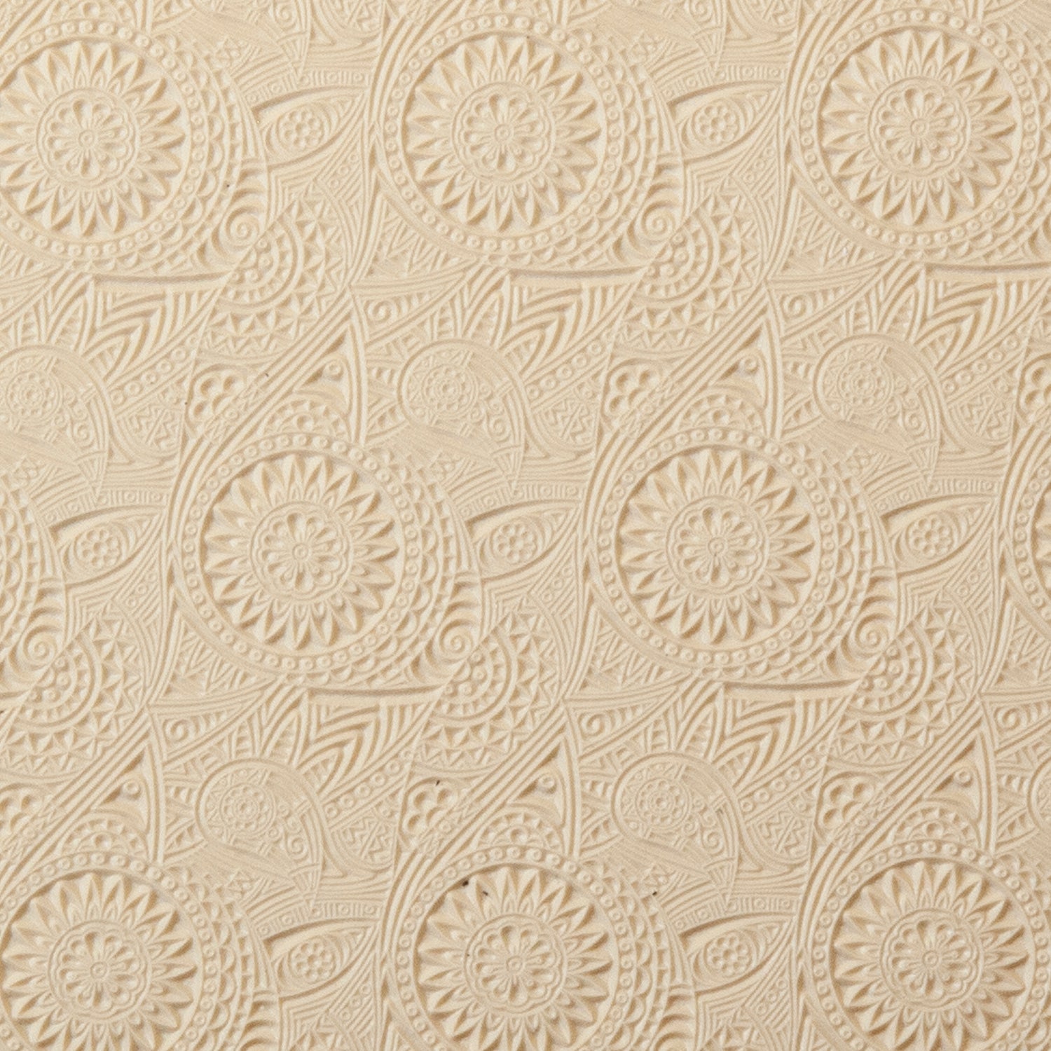 beige Rollable Texture Tile - Floral Medallions