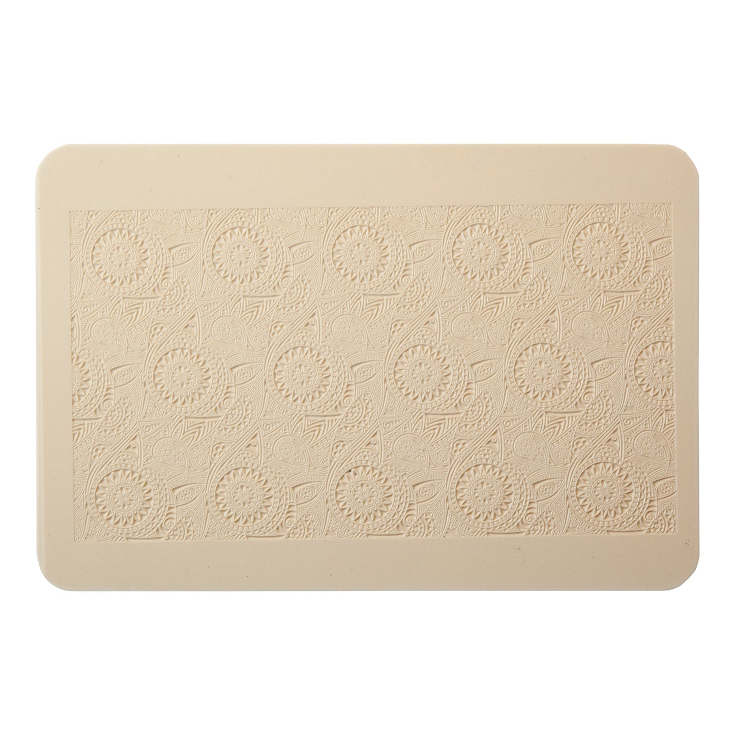 beige Rollable Texture Tile - Floral Medallions