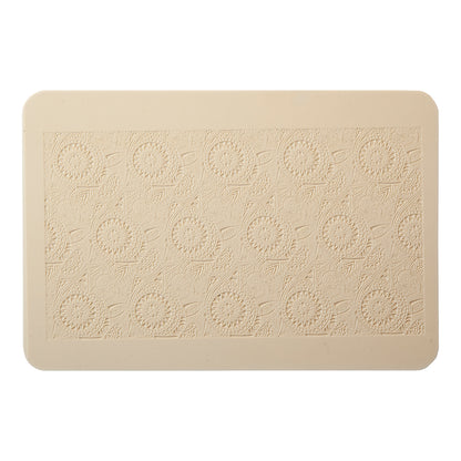beige Rollable Texture Tile - Floral Medallions