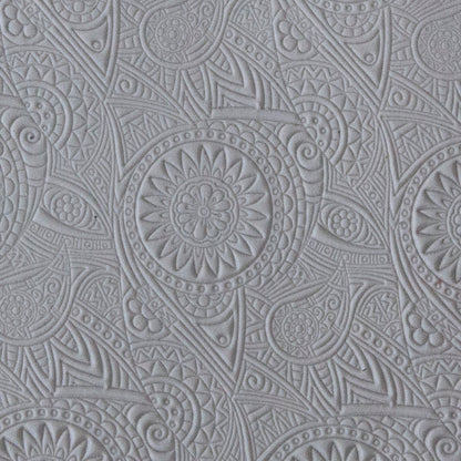 Rollable Texture Tile - Floral Medallions sample in gray clay