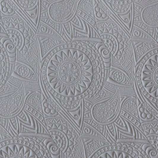 Rollable Texture Tile - Floral Medallions sample in gray clay