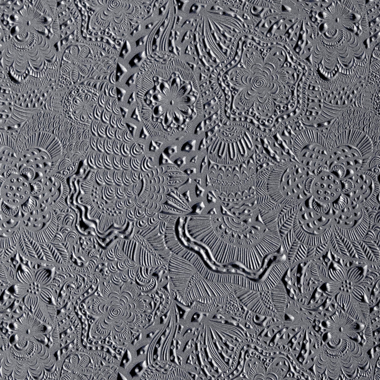 gray Rollable Texture Tile - Flower Power