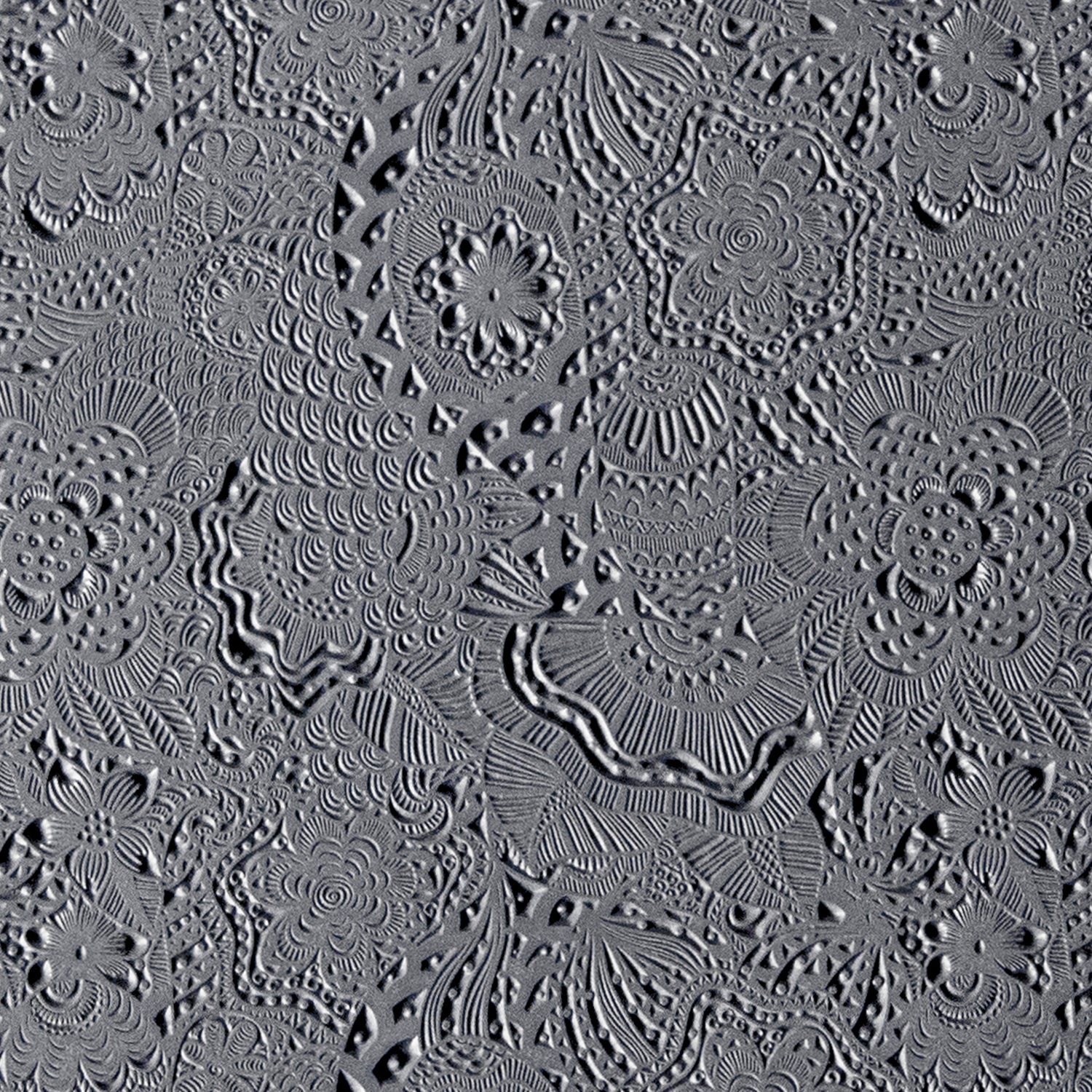 gray Rollable Texture Tile - Flower Power