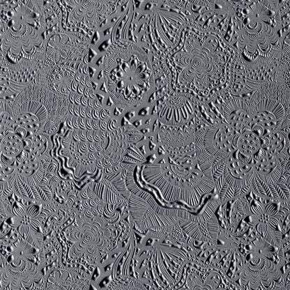 gray Rollable Texture Tile - Flower Power