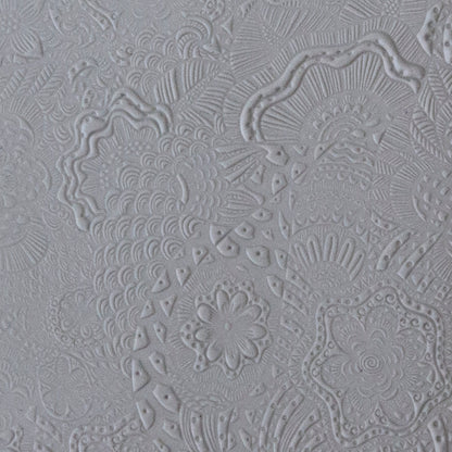 Rollable Texture Tile - Flower Power sample in gray clay