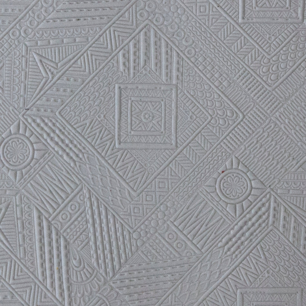 Rollable Texture Tile - Geo Quilt sample in gray clay