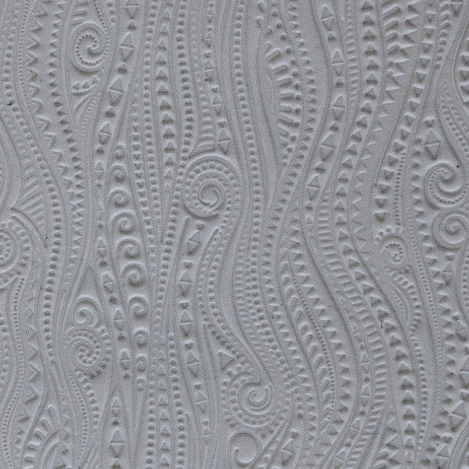 Rollable Texture Tile - Tribal Vines sample in gray clay