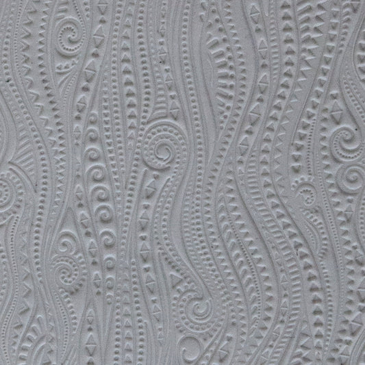 Rollable Texture Tile - Tribal Vines sample in gray clay