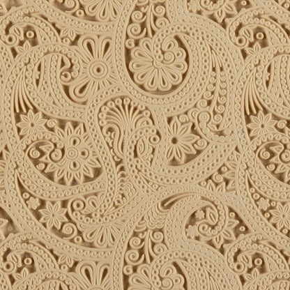 beige Rollable Texture Tile - Eastern Paisley