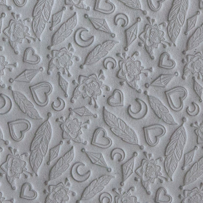 Rollable Texture Tile - Lucky Charms sample in gray clay